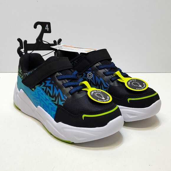 Athletic Works Light-Up Sneaker Boy 4 Bungee Laces Hook Loop Strap On/Off Switch - Picture 8 of 15